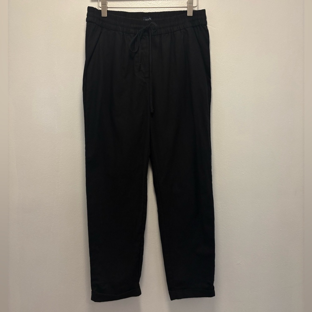 J. Crew Linen-cotton blend drawstring pant